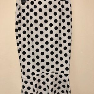 Polka dot pencil skirt